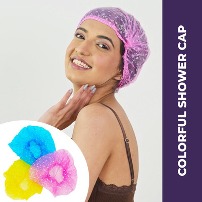 Sanfe Selfly Shower Cap - 3 Piece | Long lasting Elastic Band | Reusable | One Size Fits All | Efficient Cover
