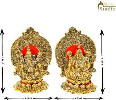 FLUKYCO Decorative Showpiece  -  16.4 cm(Brass, Gold)