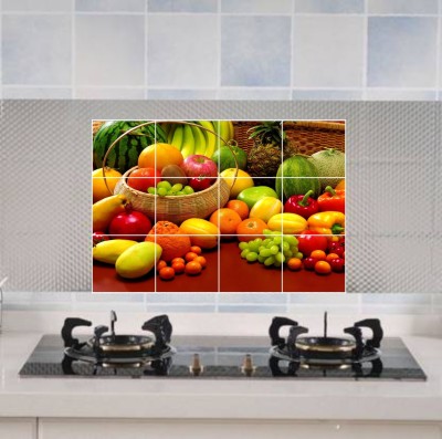 VCREATE DECOR 91 cm Fruits Kitchen Poster Size -( 91 cm x 60 cm ) Self Adhesive Sticker(Pack of 1)