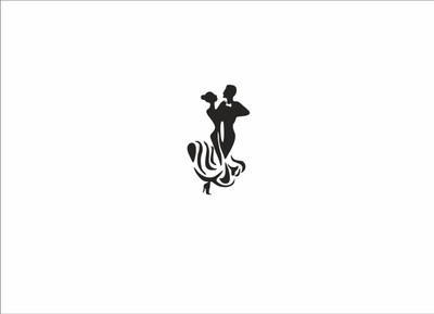 Divine studio 42 cm Dancing Loving Couple Black Wall Sticker Self Adhesive Sticker(Pack of 1)