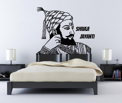 Divine studio 132 cm Chhatrapati Shivaji Maharaj Decal Self Adhesive Sticker(Pack of 1)