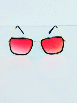 BRIGHT BHARAT Rectangular Sunglasses(For Men, Red)