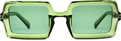 PETER JONES Retro Square Sunglasses(For Men & Women, Green)