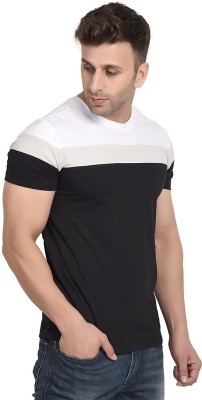 Polo Plus Striped Men Round Neck Black T-Shirt