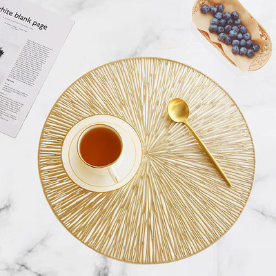 Luxula Round Pack of 6 Table Placemat(Yellow, PVC)