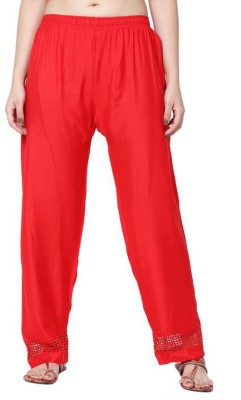 farukhi creation Regular Fit Women Red Trousers