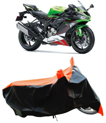 Wegather Two Wheeler Cover for Kawasaki(Ninja ZX-6R BS6, Orange)