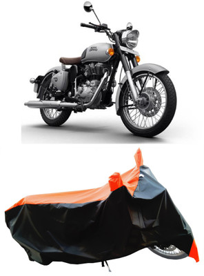 Wegather Two Wheeler Cover for Royal Enfield(Classic Gunmetal, Orange)