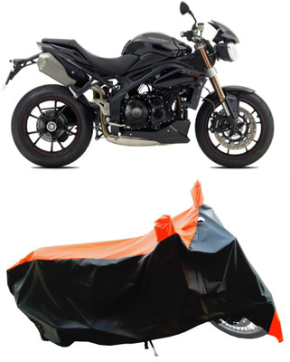 Wegather Two Wheeler Cover for Triumph(Speed Triple, Orange, Black)