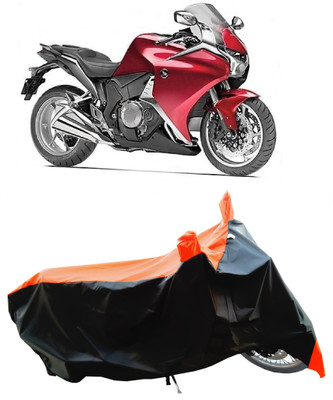 Wegather Two Wheeler Cover for Honda(VFR 1200F, Orange)