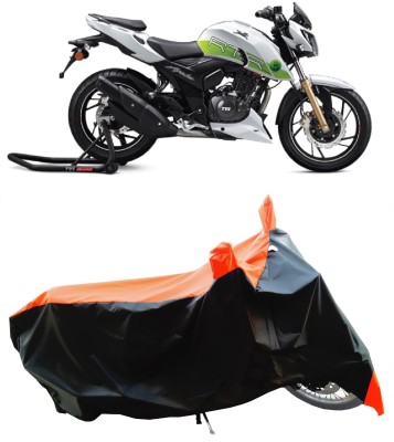 Wegather Two Wheeler Cover for TVS(Apache RTR 200 Fi E100, Orange, Black)