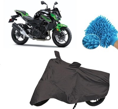 Adhvik Two Wheeler Cover for Kawasaki(Z400, Grey)