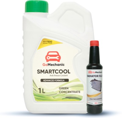 GoMechanic Smartcool Coolant Antifreeze Green Concentrate 1:3 (1L) & Radiator Flush (250mL) Coolant(1.25 L, Pack of 1)