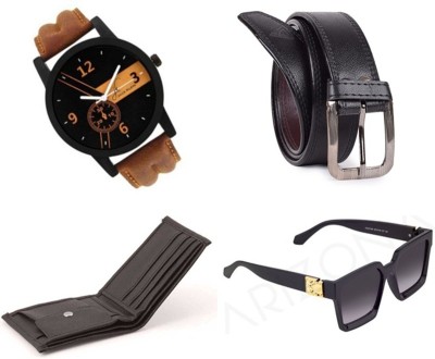 Daller Watch, Sunglass & Wallet Combo(Black, Tan)