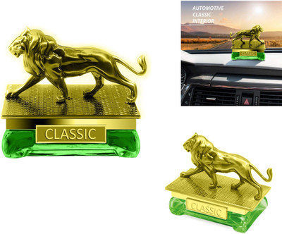 FITUP ™ Purify The Remain Cigarette Smoke Keeps Your Car Fresher For Longer | Aroma Car Freshener Diffuser ™ Golden Lion Unique Designed Different Lion Car Dashboard Air Freshener/Perfume/Aroma Diffuser for Car Dashboard/Office/Home With Decent Fragrance Best Gift for Valentines And for Your Dear On