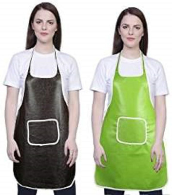 Cool Dealzz PVC Chef's Apron - Free Size(Black, Green, Pack of 2)
