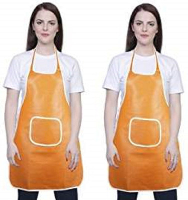 Cool Dealzz PVC Chef's Apron - Free Size(Orange, Pack of 2)
