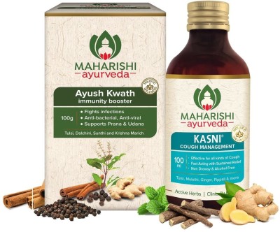 MAHARISHI ayurveda Ayush Kwath Powder Cough Syrup Kwath Kadha has Tulsi Kali Mirch Sunthi Dalchini