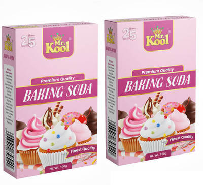 Mr.Kool Baking soda Premium Quality 200gm (100gmX 2pack) Baking Soda Powder(2 x 100 g)