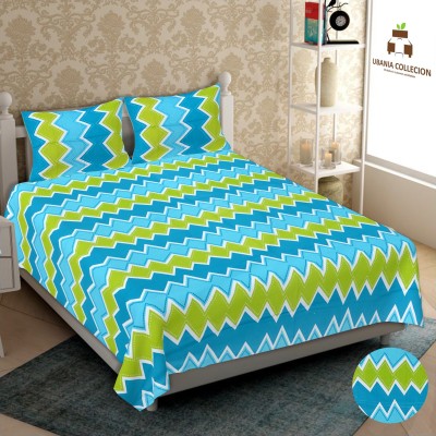 Ubania Collection 151 TC Cotton Double Geometric Flat Bedsheet(Pack of 1, Multicolor)