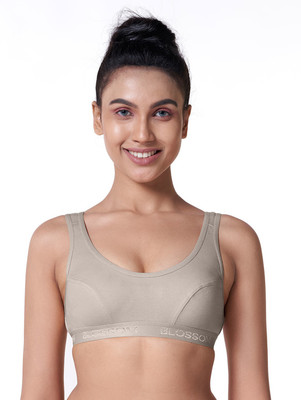 Blossom Women Sports Non Padded Bra(Grey)