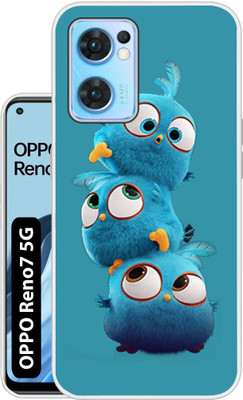 Case Club Back Cover for OPPO Reno7 5G(Blue, White, Silicon, Pack of: 1)
