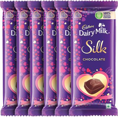 Cadbury Dairy Milk Silk Valentine Chocolate Bar 60g - Pack of 6 Bars