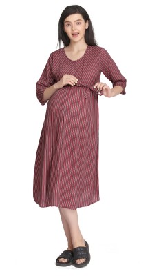 Lovely moms Women A-line Red Dress