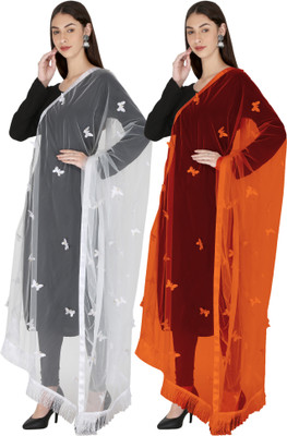 DIAMO Net Self Design Women Dupatta