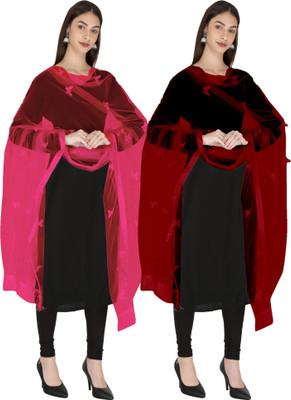 DIAMO Net Self Design Women Dupatta