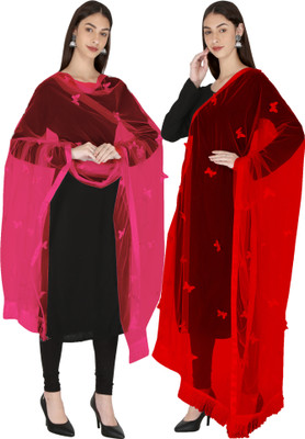 DIAMO Net Self Design Women Dupatta