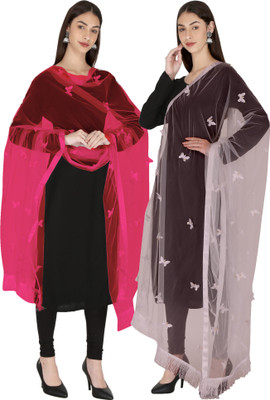 DIAMO Net Self Design Women Dupatta