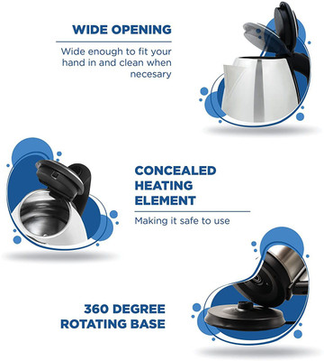 NIMYANK DN-10-Hot Water Tea Coffee Maker Electric Kettle (2 L, Silver) Beverage Maker(2 L, Silver , Black)