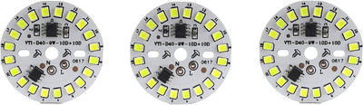 SAMAES 3 Pics 9 Watt WHITE Color DOB Direct On Board LED Bulb Raw Material MCPCB LED Light Electronic Hobby Kit