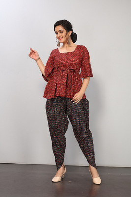 GUFRINA Women Ethnic Top Dhoti Pant Set