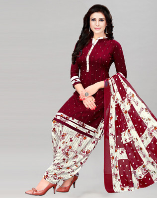 SIRIL Crepe Floral Print Salwar Suit Material