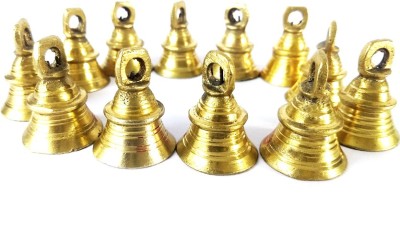 AMKL Brass Bell's also known as Home Temple Door Bell's also known as Brass Decorative Bell(Yellow, Pack of 12)