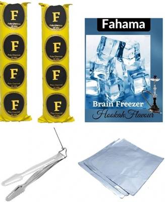 FAHAMA MAGIC COIL , BRAIN FREEZER FLAVOR , CHIMTA , FOIL PAPER COMBO Hookah Charcoals