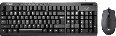 Tvs Electronics Champ - Executive Multimedia Combo Wired USB Standard Multi-device Keyboard Compatible with Desktop, Laptop, Mac(Black)
