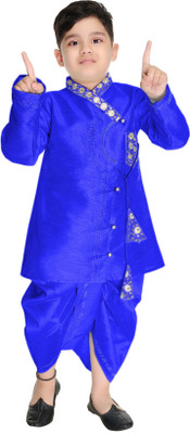 new gen Boys Festive & Party Dhoti & Kurta Set(Dark Blue Pack of 1)