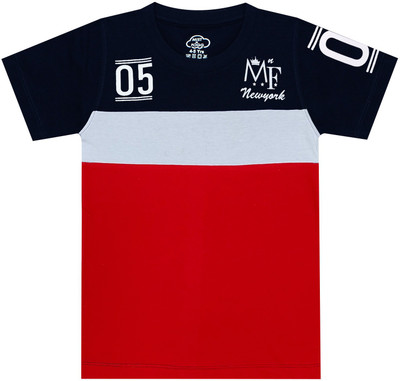 MIST N FOGG Boys Colorblock Cotton Blend Regular T Shirt(Multicolor, Pack of 1)
