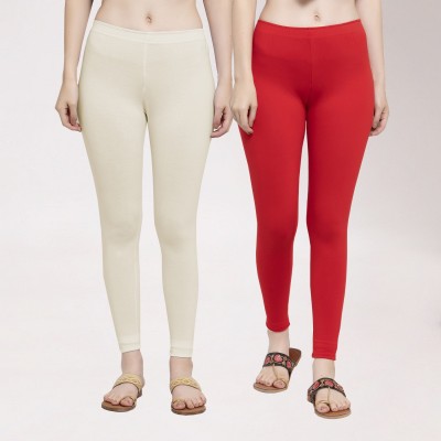 Trend Level Ankle Length Western Wear Legging(Red, White, Solid)