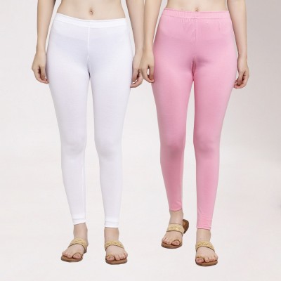 Trend Level Ankle Length Western Wear Legging(White, Pink, Solid)