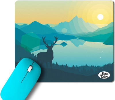 Raavi colors Mountain printed. Non slippery rubber base Non Slip Base Mousepad(Multicolor)