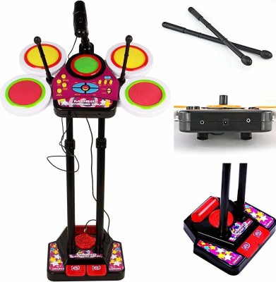 Tazomi All in 1 Jr Musical Drum Set, with Mp3 Plug-in Microphone & Pedal Mechanism(Multicolor)