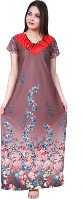 Orchid collection Women Nighty(Multicolor)