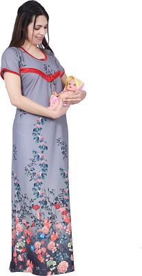 Ansh Collection Women Maternity/Nursing Nighty(Multicolor)