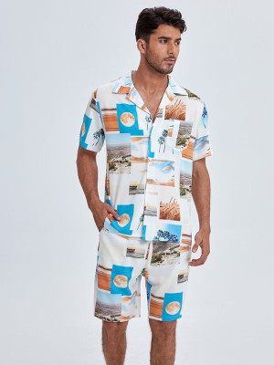 Ekta Enterprise Men Printed Multicolor Night Suit Set