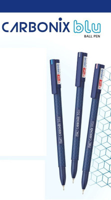FLAIR Carbonix Blu Series Ball Pen(Pack of 10, Ink Color - Blue)