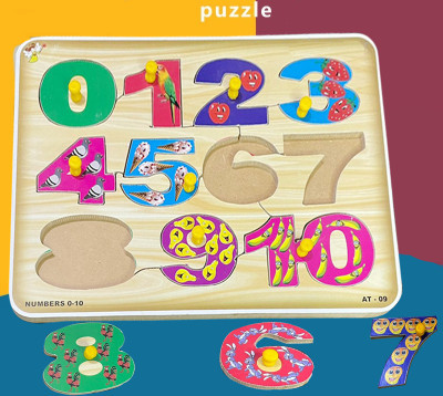 SHALAFI Educational Learning toy Activity Books 1to10 Math Counting Puzzles Board Cube(11 Pieces)